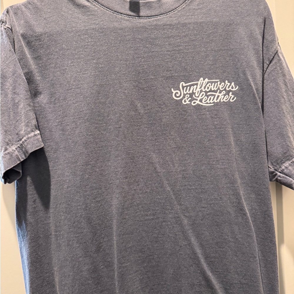 Sunflowers and leather tour tee